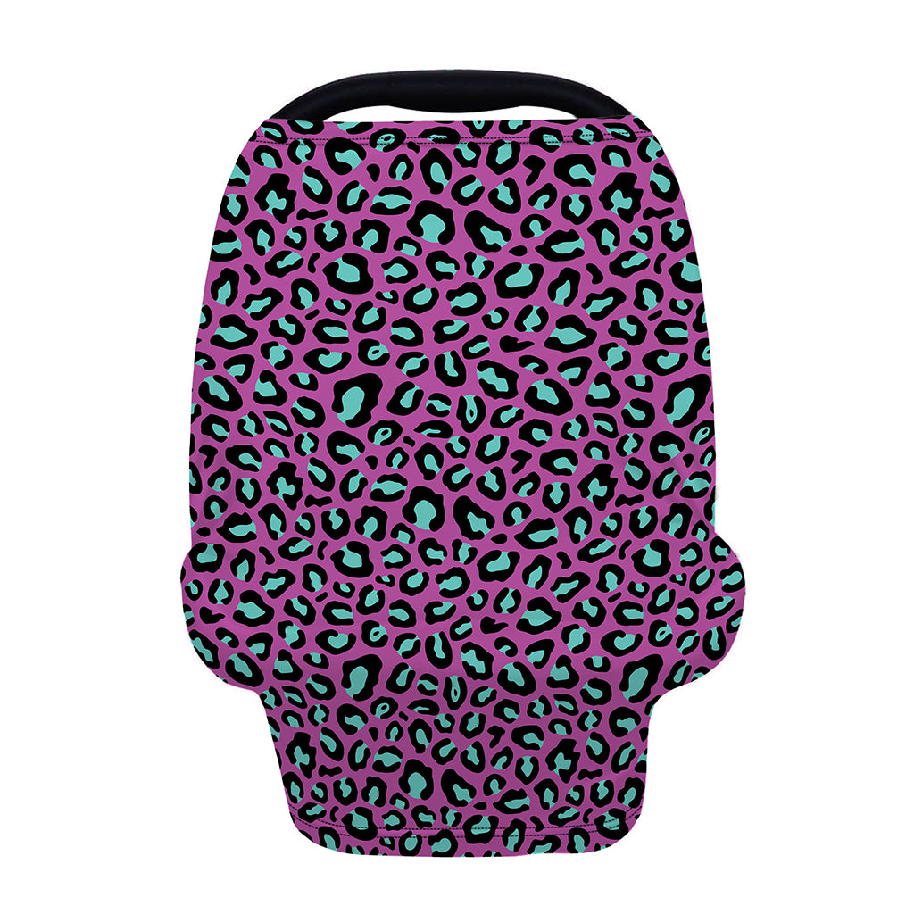 Purple And Teal Leopard Pattern Print Baby Seat Cover