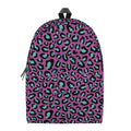 Purple And Teal Leopard Pattern Print School Backpack