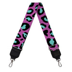 Purple And Teal Leopard Pattern Print Bag Strap