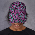 Purple And Teal Leopard Pattern Print Baseball Cap
