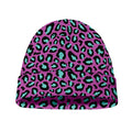Purple And Teal Leopard Pattern Print Beanie