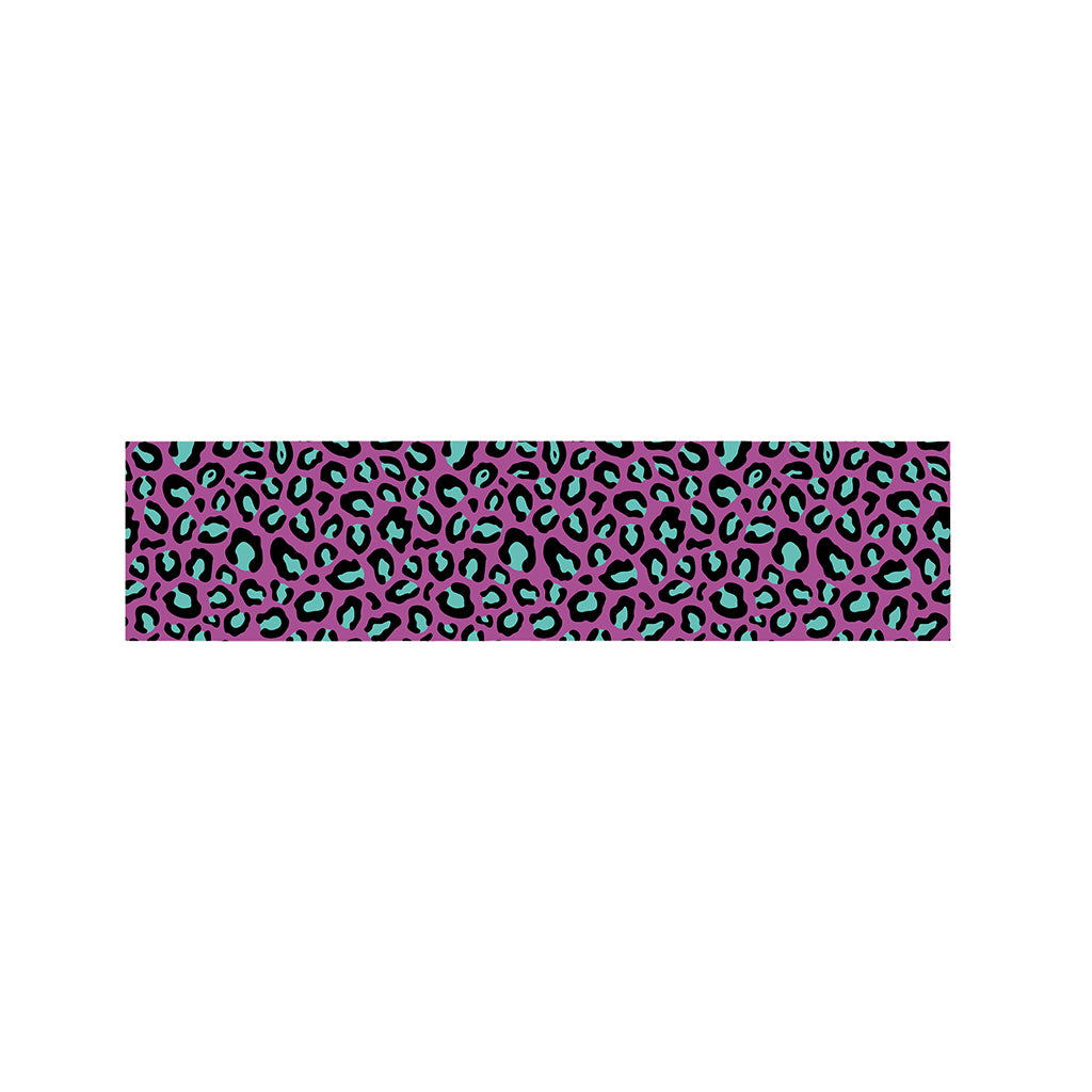 Purple And Teal Leopard Pattern Print Bed Runner