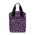 Purple And Teal Leopard Pattern Print Bible Tote Bag