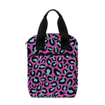 Purple And Teal Leopard Pattern Print Bible Tote Bag