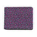 Purple And Teal Leopard Pattern Print Bifold Wallet