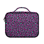 Purple And Teal Leopard Pattern Print Briefcase Bible Bag