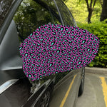 Purple And Teal Leopard Pattern Print Car Side Mirror Covers
