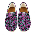 Purple And Teal Leopard Pattern Print Casual Shoes