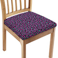 Purple And Teal Leopard Pattern Print Chair Cushion Cover