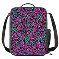 Purple And Teal Leopard Pattern Print Crossbody Lunch Bag