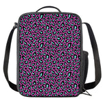 Purple And Teal Leopard Pattern Print Crossbody Lunch Bag