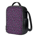 Purple And Teal Leopard Pattern Print Crossbody Lunch Bag