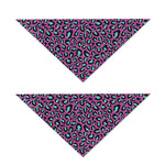 Purple And Teal Leopard Pattern Print Dog Bandana