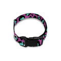 Purple And Teal Leopard Pattern Print Dog Collar