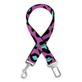 Purple And Teal Leopard Pattern Print Dog Seat Belt
