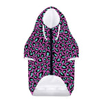 Purple And Teal Leopard Pattern Print Dog Zip Up Hoodie