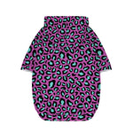 Purple And Teal Leopard Pattern Print Dog Zip Up Hoodie