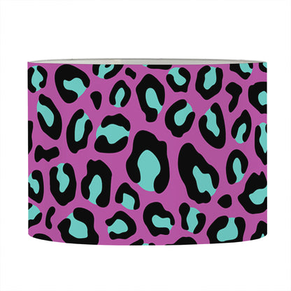 Purple And Teal Leopard Pattern Print Drum Lamp Shade