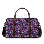 Purple And Teal Leopard Pattern Print Duffle Bag