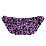 Purple And Teal Leopard Pattern Print Fanny Pack