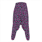 Purple And Teal Leopard Pattern Print Hammer Pants