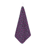 Purple And Teal Leopard Pattern Print Hand Towel