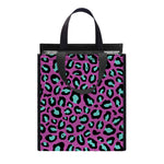 Purple And Teal Leopard Pattern Print Insulated Lunch Tote