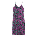 Purple And Teal Leopard Pattern Print Jersey Midi Cami Dress