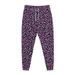 Purple And Teal Leopard Pattern Print Jogger Pants