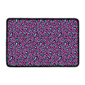 Purple And Teal Leopard Pattern Print Kitchen Mat