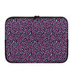 Purple And Teal Leopard Pattern Print Laptop Sleeve