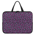 Purple And Teal Leopard Pattern Print Laptop Sleeve With Handle