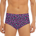 Purple And Teal Leopard Pattern Print Men's Triangle Swim Briefs