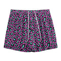 Purple And Teal Leopard Pattern Print Mesh Shorts