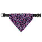 Purple And Teal Leopard Pattern Print Over The Collar Dog Bandana