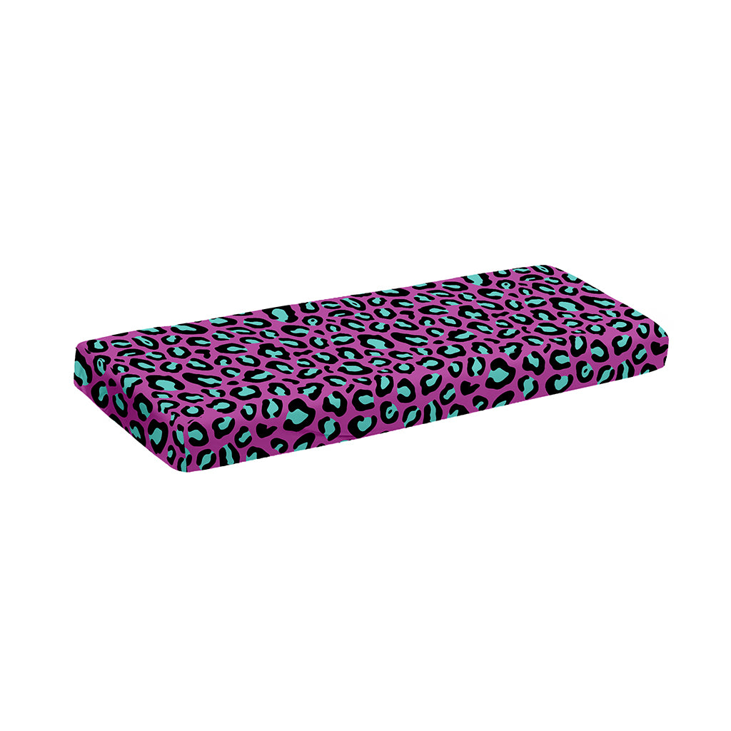 Purple And Teal Leopard Pattern Print Piano Keyboard Cover