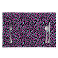 Purple And Teal Leopard Pattern Print Placemat