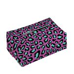 Purple And Teal Leopard Pattern Print Rectangle Tissue Box Cover