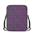 Purple And Teal Leopard Pattern Print Rectangular Crossbody Bag