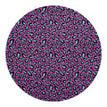 Purple And Teal Leopard Pattern Print Round Blanket