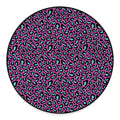 Purple And Teal Leopard Pattern Print Round Floor Mat