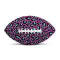 Purple And Teal Leopard Pattern Print Rugby Ball
