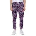 Purple And Teal Leopard Pattern Print Joggers