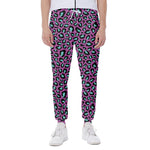 Purple And Teal Leopard Pattern Print Scuba Joggers