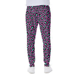 Purple And Teal Leopard Pattern Print Scuba Joggers