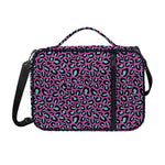 Purple And Teal Leopard Pattern Print Shoulder Strap Bible Bag