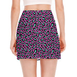 Purple And Teal Leopard Pattern Print Side Slit Mini Skirt
