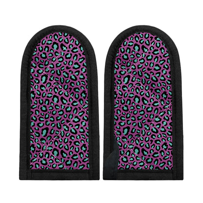Purple And Teal Leopard Pattern Print Skillet Handle Cover