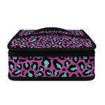 Purple And Teal Leopard Pattern Print Small Lunch Bag