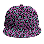 Purple And Teal Leopard Pattern Print Snapback Cap
